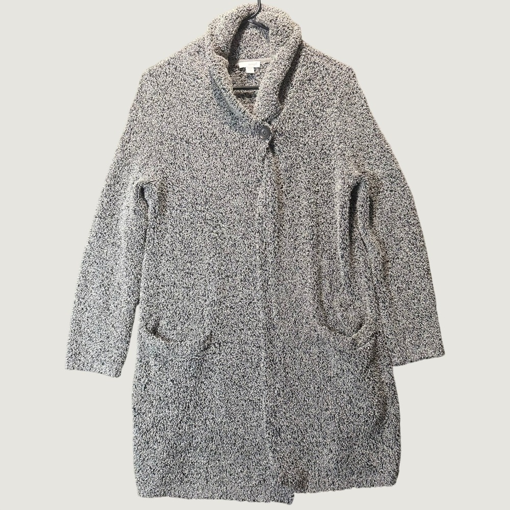 Pure Jill J. Jill Marled Salt Pepper Shawl Collar Long Cardigan Sweater Small P